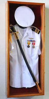 Military Shadow Box Uniform Sword Gun Pin Display Case