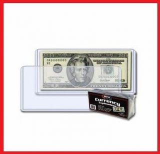 10) BCW Rigid CURRENCY dollar bill note holder.
