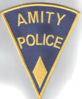 Jaws Movie Amity Police Logo Shoulder Patch, Yellow Diamond NEW UNUSED