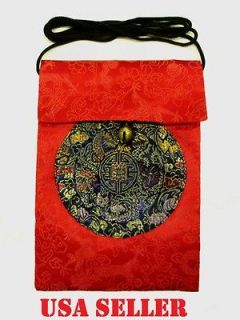 New Wholesale Asian Style Red Silk Sling Messenger Handbag Dragon 