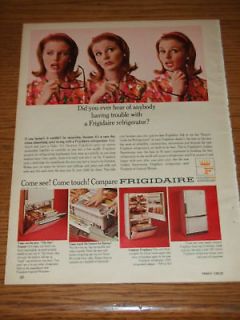 VINTAGE 1965 Frigidaire Refrigerator GM Print Ad Art 2s