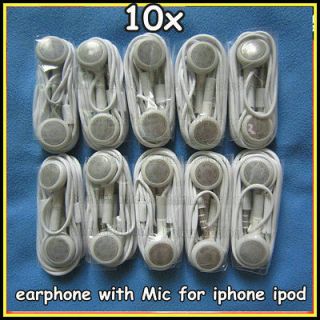   Headphone Earphone with Mic for Apple iphone 3G 4G S ipod touch 