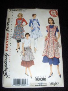 Vintage Aprons New Simplicity 3544 Pattern Sizes 10 20