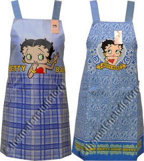 Betty Boop Polyester Adult Kitchen Aprons in Blue Genuine Licensed 