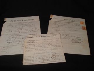 CIVIL WAR DISCHARGE PAPERS ~ 3 PIECES ~ 1ST MARYLAND VOLS P.H.B 