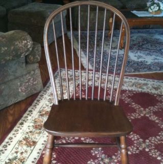Conant Ball furniture Antique Solid Oak Serpentine Chair With Spindle 