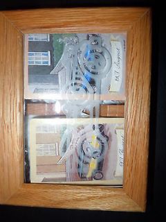 Antique Collector Car Deck of Cards in Glass Etched Wood Box New 