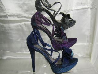 Ladies Anne Michelle Court shoe with sparkle pattern L3374