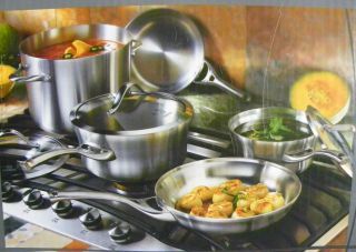 CALPHALON CONTEMPORARY STAINLESS 8 PIECE INDUCTION READY COOKWARE SET 