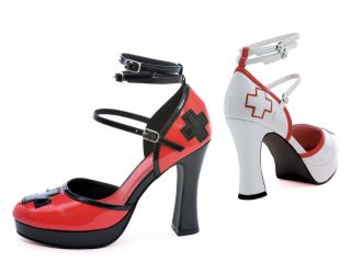 Sexy Nurse 4 Chucky Heels with Platform White with Red Sizes 8 9 10 