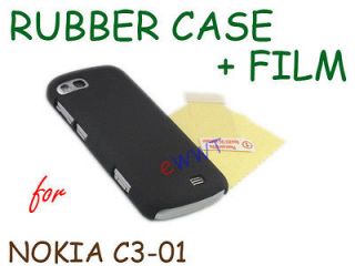   Rubberized Back Cover Hard Case + LCD Film for Nokia C3 01 MQBC690
