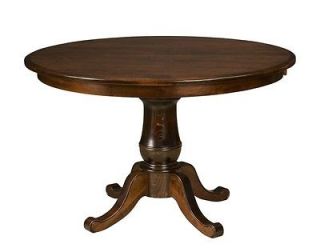 Amish Round Pedestal Dining Table Classic Solid Wood Traditional 