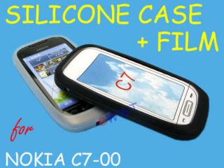   Skin Soft Back Cover Case + Screen Protector for Nokia C7 00 HXZSF45