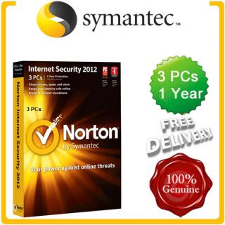SEALED* Norton Internet Security 2012 3 USERS INC AntiVirus 2012 UK