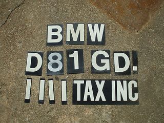 Vintage Old Gas Station Sign Letters On Metal Mixed BMW Plus