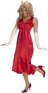 MISS PIGGY deluxe red dress muppets adult womens halloween costume XS