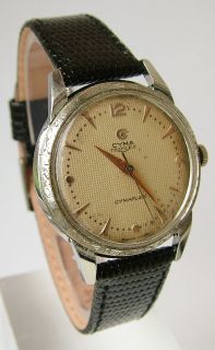 Vintage 1950s Cyma Triplex gents hand winding wrist watch Cal R.459
