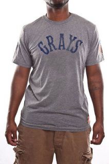 Homestead Grays Baseball Vintage Tri Blend T Shirt   Grey