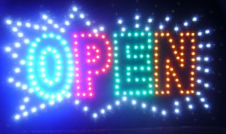 Bright Animated LED Neon BUSINESS LED OPEN Sign 21 X 13 #6880