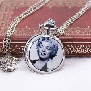 Vintage Marilyn Monroe #6 Antique Style Gift Quartz Necklace Pocket 