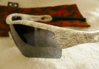 Retired Oakley Sunglasses Custom White/Text Radar Black Iridium Path 