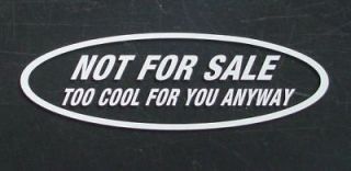   SALE TOO COOL FOR YOU decal for street rod race classic or muscle car