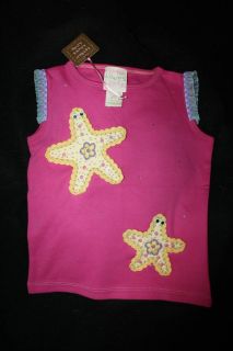 NWT Boutique Lemon Loves Lime Pink Starfish Tank Top Shirt 5 6 Yrs.