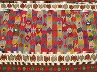 anatolian turkish oushak kilim rug carpet afyon finger motifs 65