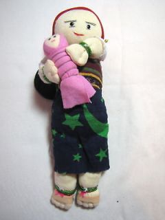 SOFT FABRIC DOLL IN KUNA DRESS ~ MADE BY KUNA INDIANS