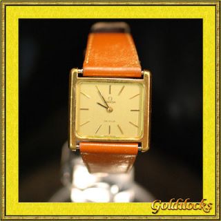 USED Omega DeVille Mens Manual Winding Watch Gold Plated Authentic 