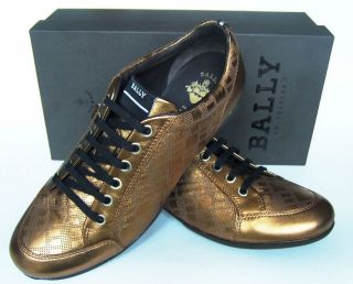 BALLY ADRIENNE BRONZE LEATHER CASUALS TRAINERS SNEAKERS UK 6 EU 39 US 