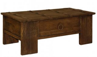 Rustic 1 drawer coffee table reclaimed wood iron old elm Beautiful