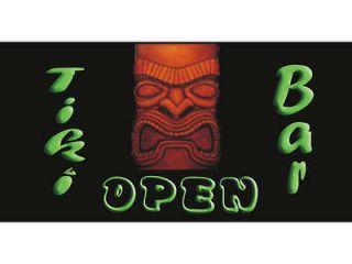 Ebn bn0101 Tiki Mask OPEN Bar Pub Banner Outdoor Flag Sign