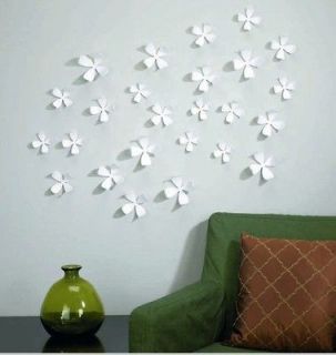 10 pcs White 3D Flower Wall Sticker Home Art Decor POP up stickers 