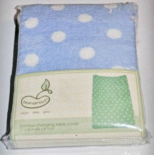   BOYS BLUE WHITE DOTS MINKY PLUSH DELUXE CONTOUR CHANGING PAD COVER NEW