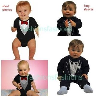   Baby Boy Tuxedo Costume Short or Long Sleeves Onepieces 3 15 months