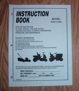 MURRAY 405011X48A 13 HP LAWN TRACTOR OWNERS MANUAL W/ PARTS LIST