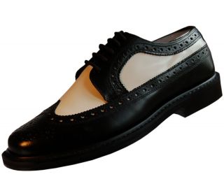   Spectator Leather Shoes, Two Tone Oxford Brogues with Thick Soles