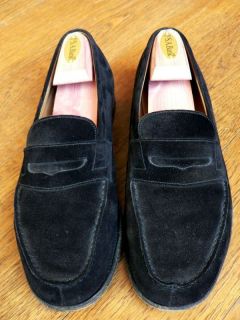JM WESTON 180 Black Suede Loafers Mens Shoes UK 7.5 / US 8.5 E