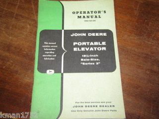 John Deere Operators Manual OM C30 459 Portable Elevator hay bale 