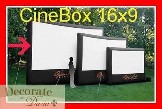 CINEBOX OUTDOOR MOVIE SYSTEM 16 x 9 Screen Theater DVD Projector 
