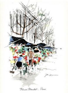 FLOWER MARKET, PARIS by John Haymson HANDCOLORED