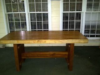 Newly listed Antique Butcher Block Table Kitchen Dining Seats 6 8