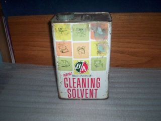 BA British American Oil Co. Multi Cleaning Solvent 128 oz. Oil Can Tin 