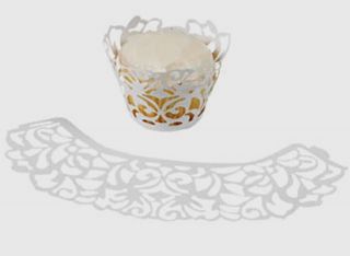   lot 300 WHITE OR BLACK Damask Flourish Cupcake liners Wrappers Wedding