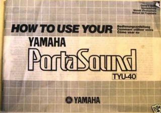 Yamaha Original Owners Users Manual for the TYU 40 Mini Keyboard