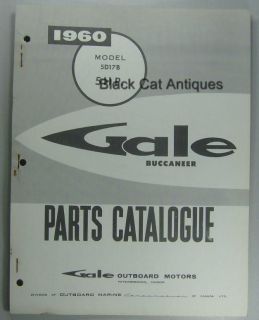 Original 1960 Gale Buccaneer Outboard Motor Parts Catalog 5HP  Model 