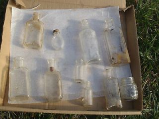 10 vintage medicine bottles   lot of 10   vaseline whitemore bayer 