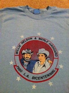   1980 Willie Nelson Merle Haggard Shirt Tour Concert LA Alabama Country