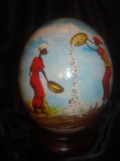 Ostrich Egg Painted   Hand Painted  .